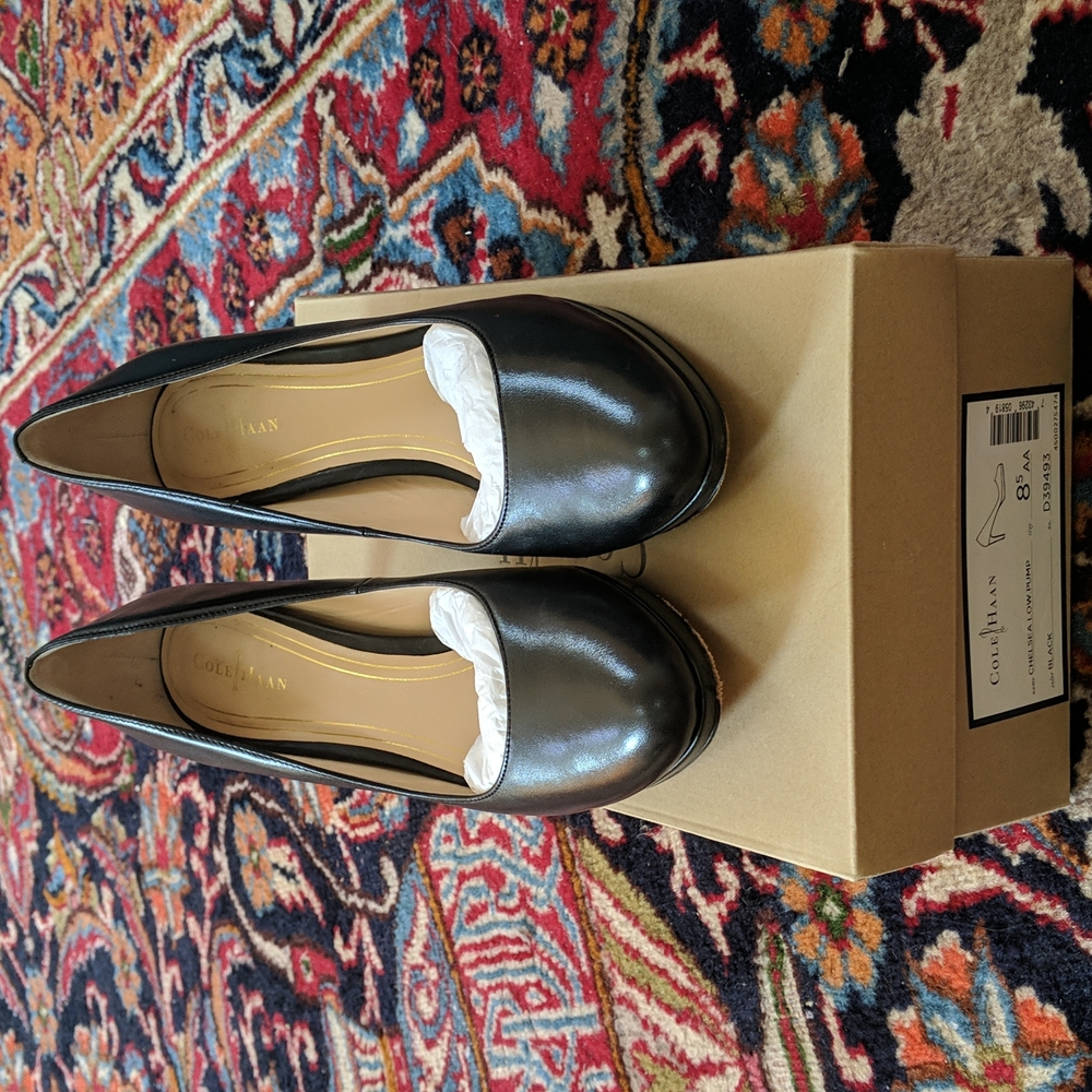 Black Chelsea Low Rise Pump by Cole Haan.  Size 8.5 AA